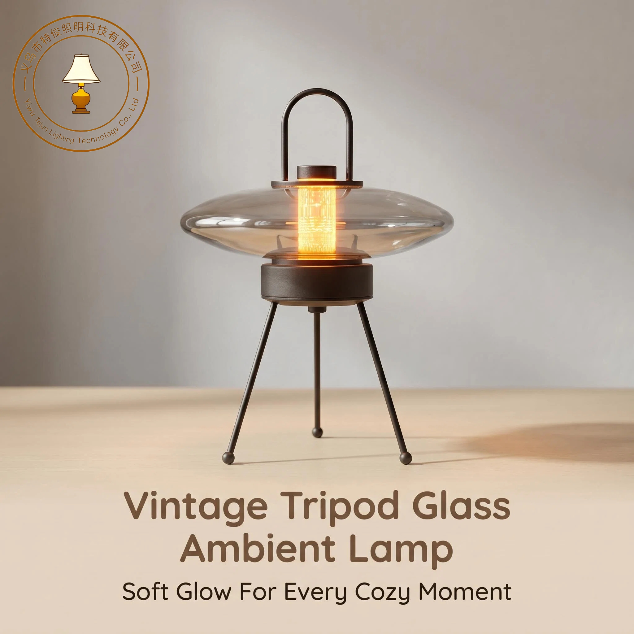 JL's new camping metal rechargeable table lamp, bedroom bedside ambient light, three-color variable light and stepless dimming