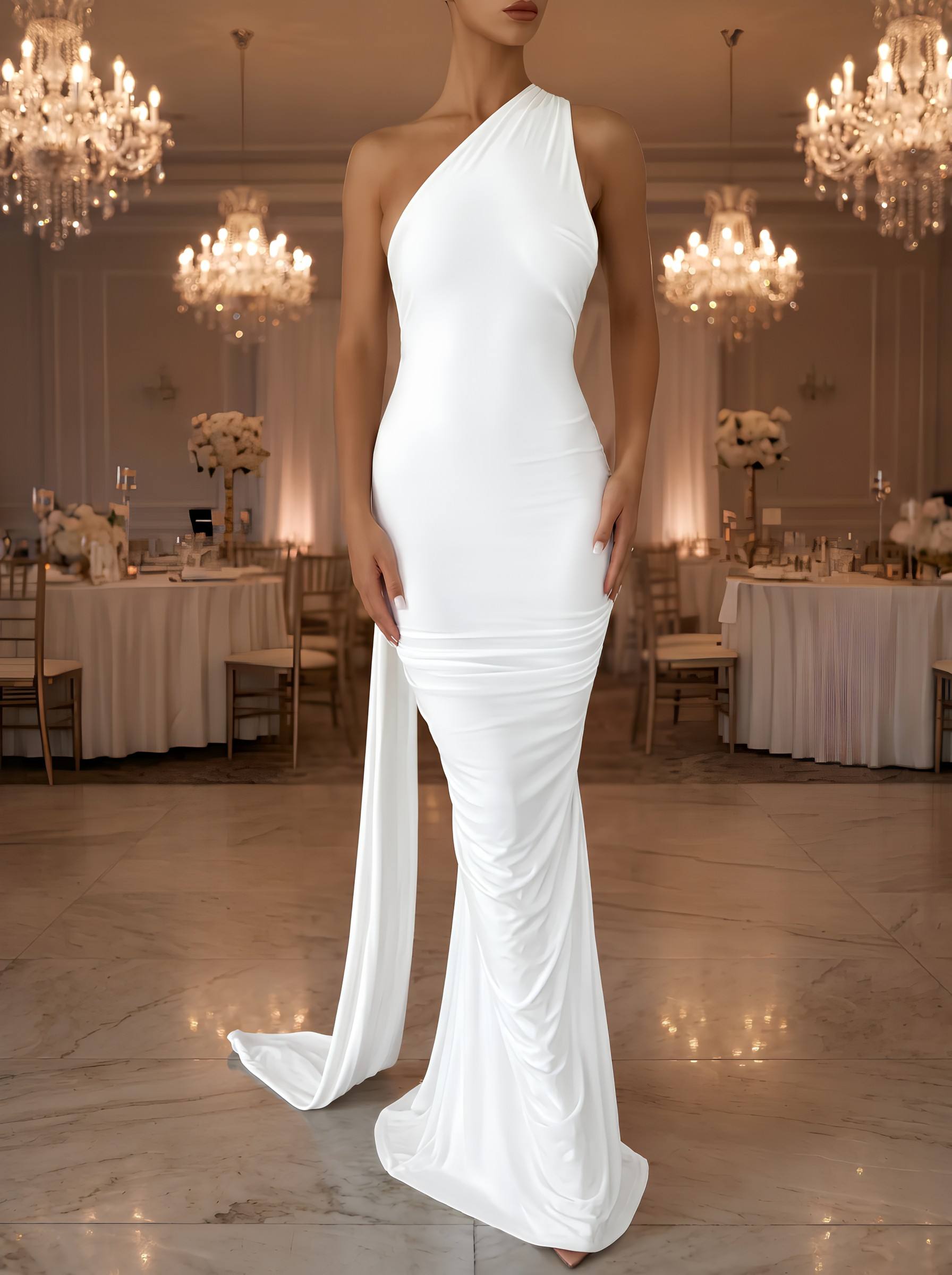New cross-border European and American style fashionable and sexy pleated halter dress in stock 2026 Item Picture