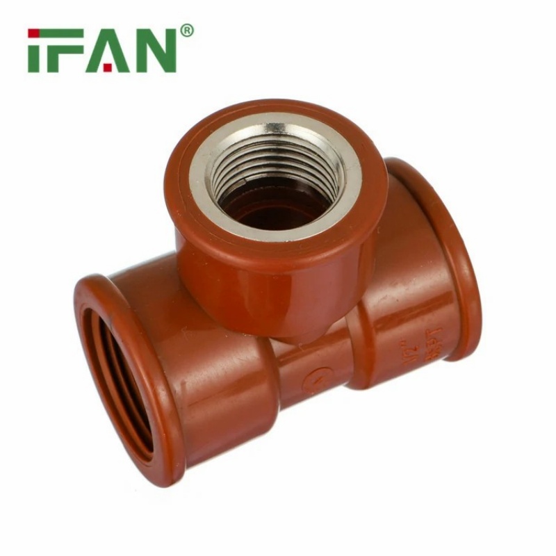 Factory Wholesale IFAN PPH Pipe Fittings:Brass Female Tee details Picture