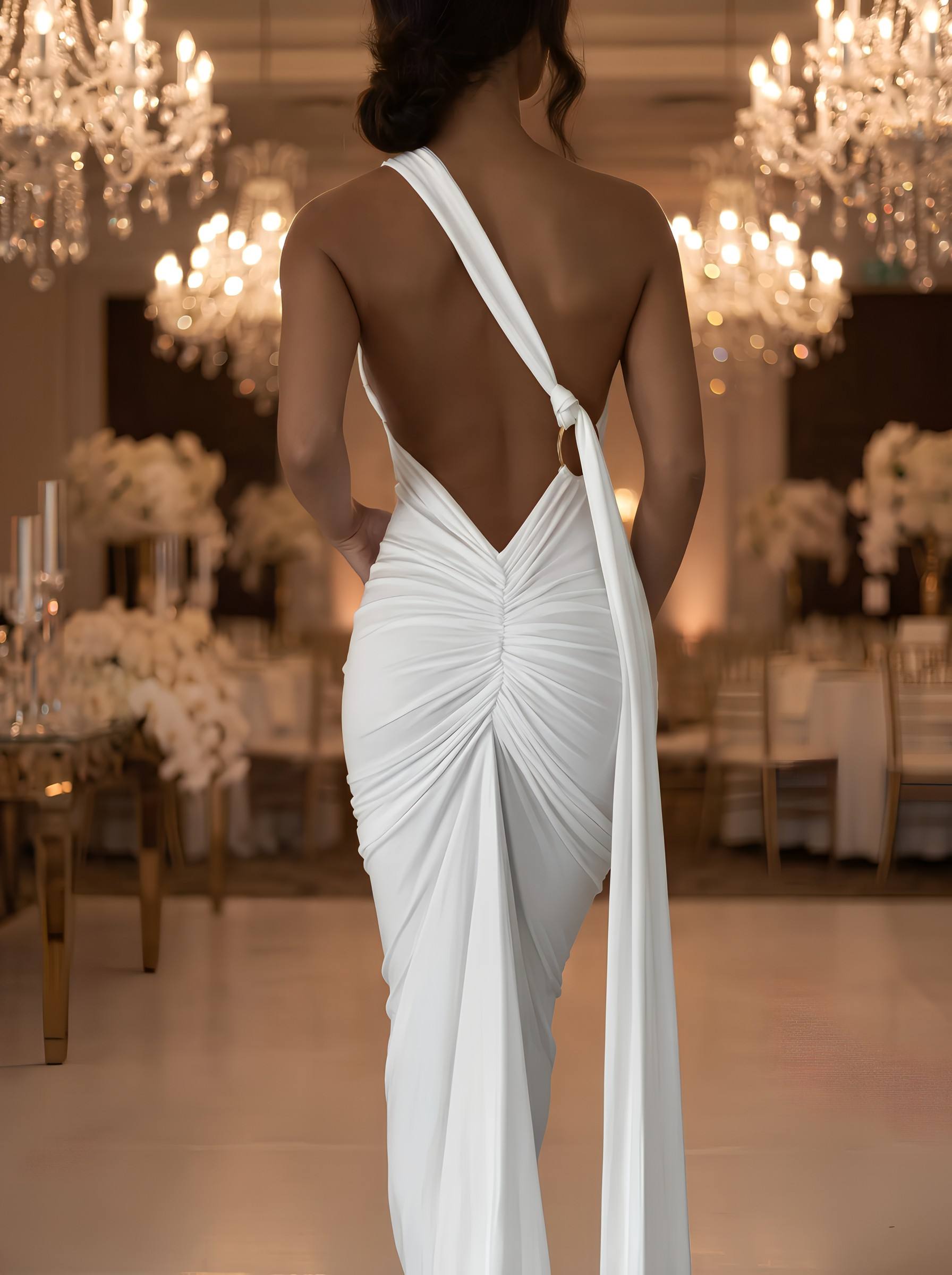 New cross-border European and American style fashionable and sexy pleated halter dress in stock 2026 Application Scenario