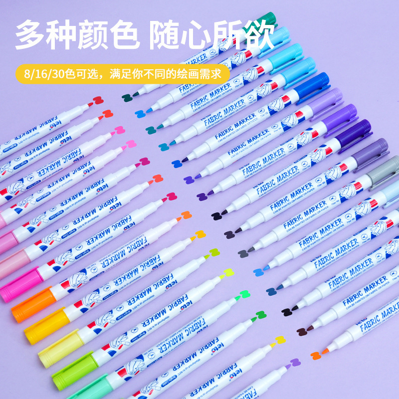 DIY art painting fabric pens, painting clothes, T-shirts, canvas bags, graffiti, washable, waterproof and non-fading colored pens details Picture