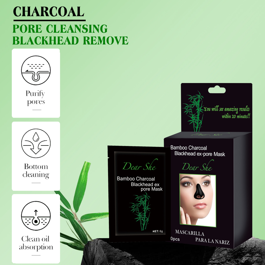 Dear she Bamboo Charcoal Deep Blackhead Removal Nasal Mask Pore Cleansing, Moisturizing, Hydrating and Smooth Nasal Skin Wholesale details Picture