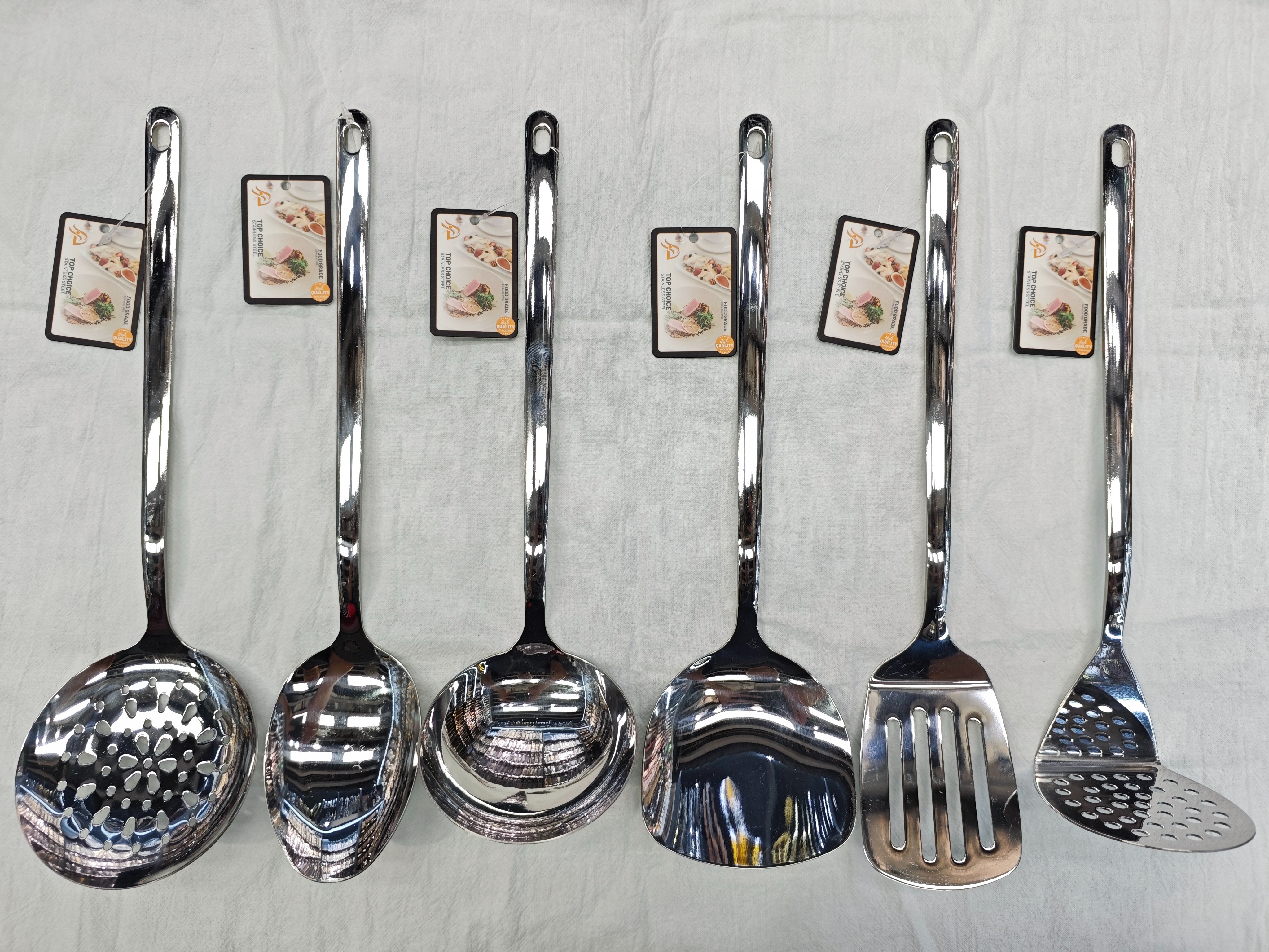 Silver soup spoons, strainers, household kitchen stir-frying spatulas, strainers, cross-border general merchandise, stainless steel kitchenware