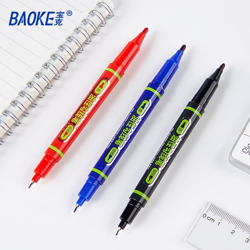 Baok MP2915 double-headed oil-based outlining pen, art student, painting student, note-taking, waterproof and quick-drying marking pen Specification image