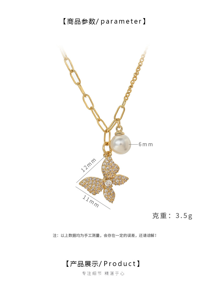 新款时尚小众简约金银色蝴蝶结吊坠时尚百搭款详情2