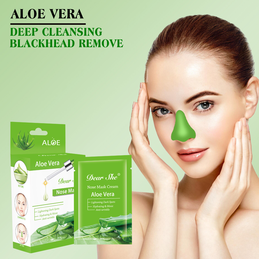 DEAR SHE Aloe Vera Blackhead Removal Nasal Mask for Cross-border factory wholesale deeply cleanses pores and moisturizes nasal skin