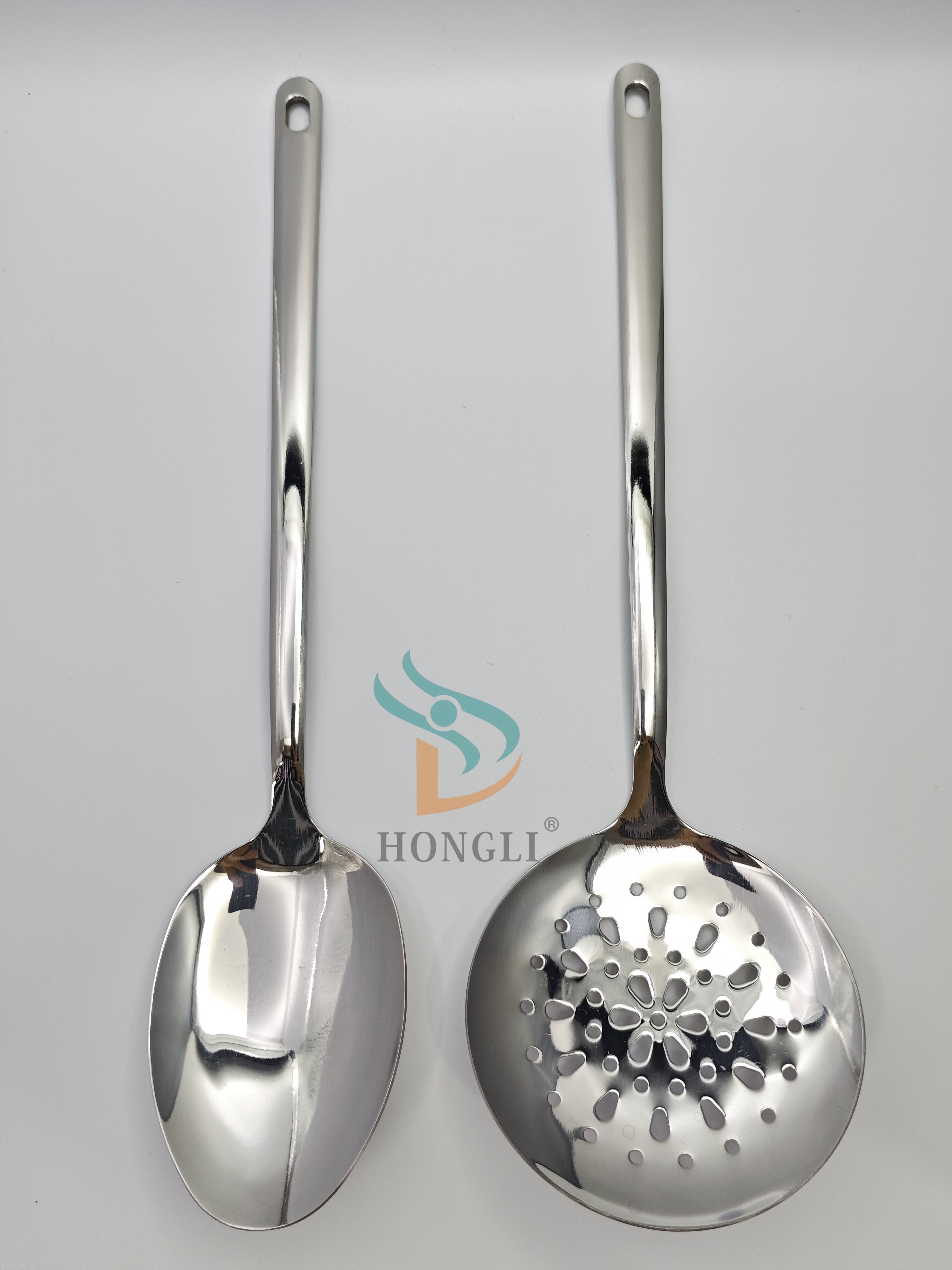 Silver soup spoons, strainers, household kitchen stir-frying spatulas, strainers, cross-border general merchandise, stainless steel kitchenware Specification image