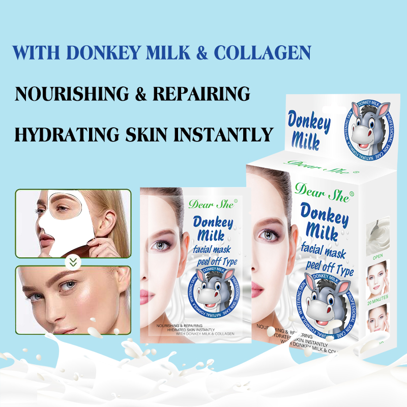 OEM ODM factory wholesale donkey milk collagen Moisturizing repair peel-off mask cloth for hydrating, moisturizing and nourishing Specification image