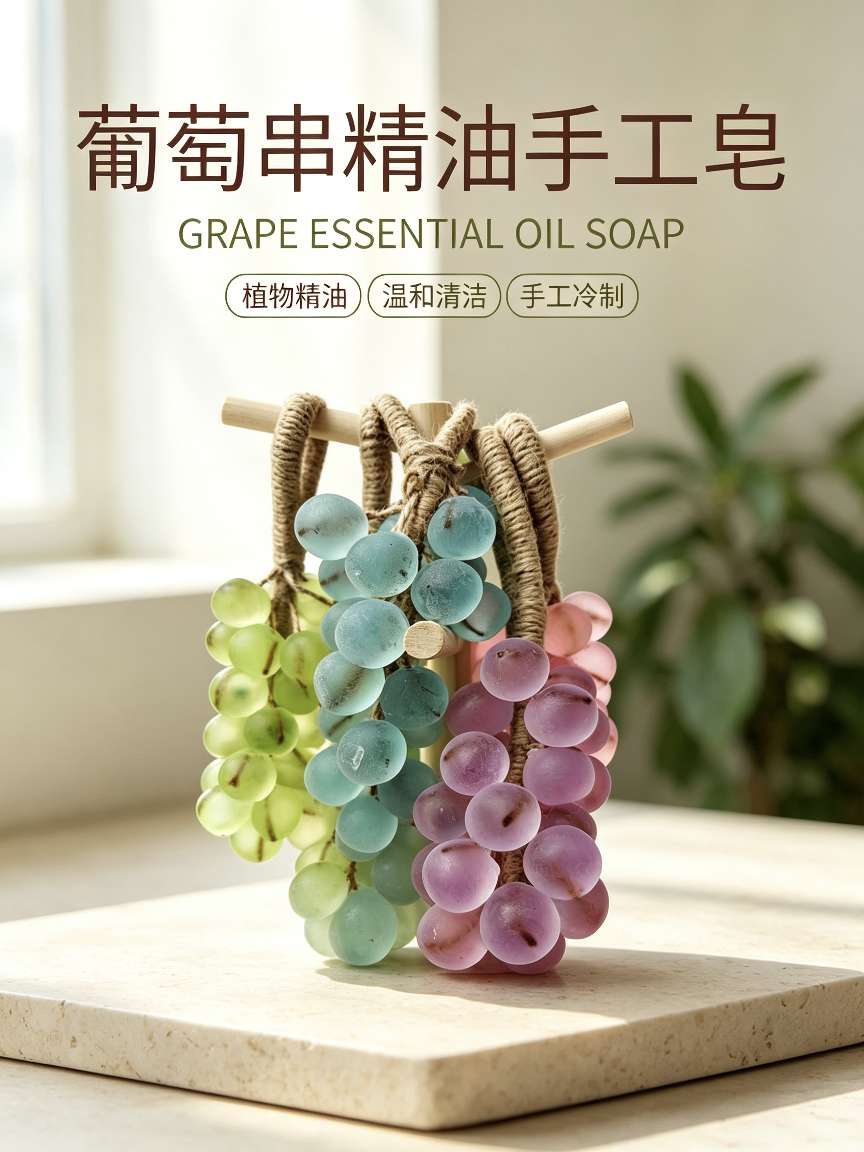 彩色葡萄串精油手工皂