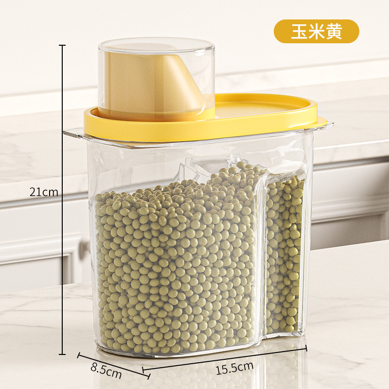 Household transparent five-grain storage tank, kitchen food dry goods storage box, plastic sealed tank, waterproof five-grain tank detail image 2