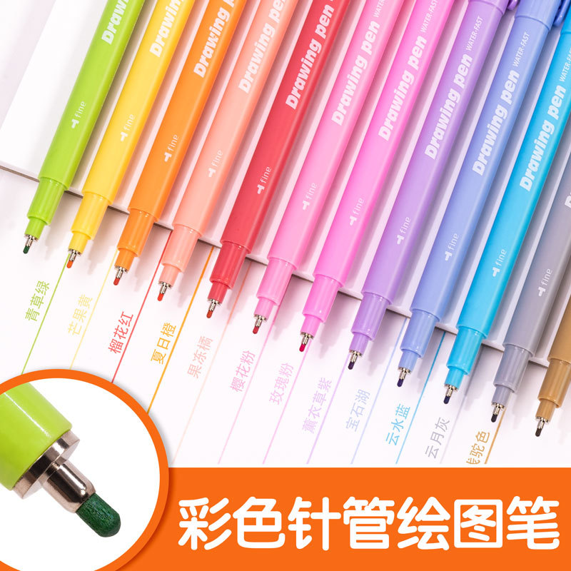 Guangna 8091 soft-tipped painting pen, needle tube, soft-tipped brush, dual-purpose for writing and painting, waterproof, stackable and color-changing wholesale