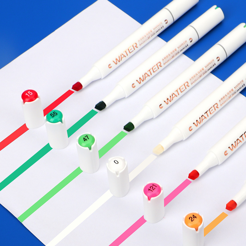 Burke 36-color and 48-color set washable marker pens, art drawing doodle pens, children's and students' hand-drawing pens with soft tips details Picture