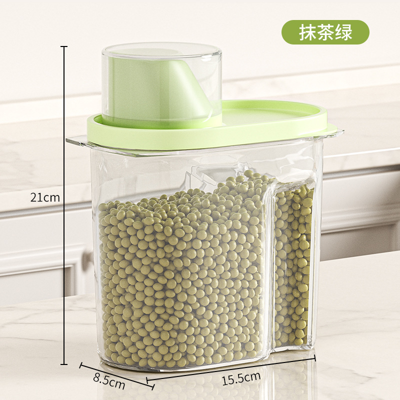 Household transparent five-grain storage tank, kitchen food dry goods storage box, plastic sealed tank, waterproof five-grain tank detail image 3