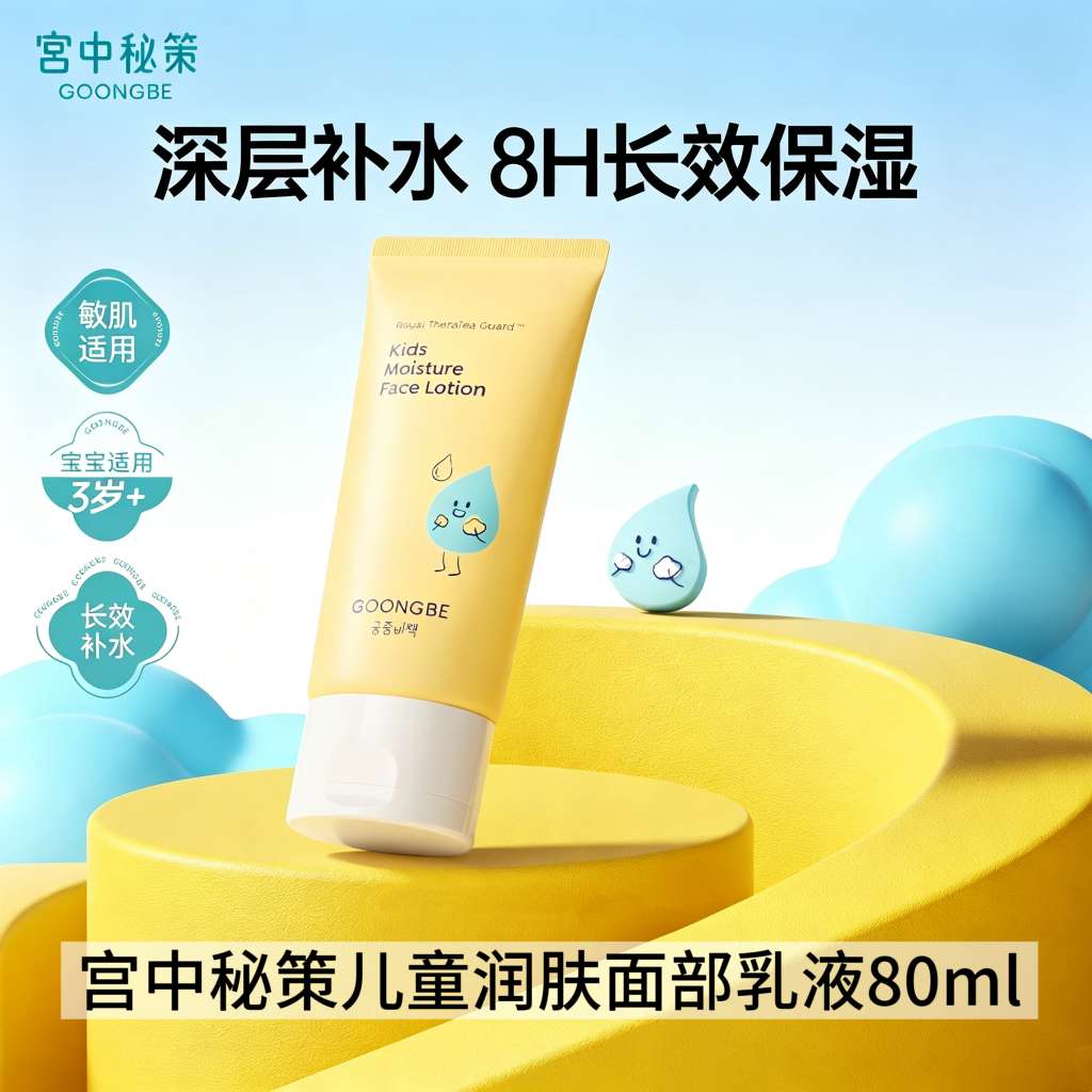 The new version of the Korean imported "Palace Secret Strategy" children's Facial Moisturizing lotion, 80ml, is an official genuine product for hydrating and moisturizing the face of infants and babies. It is whey and easy to absorb