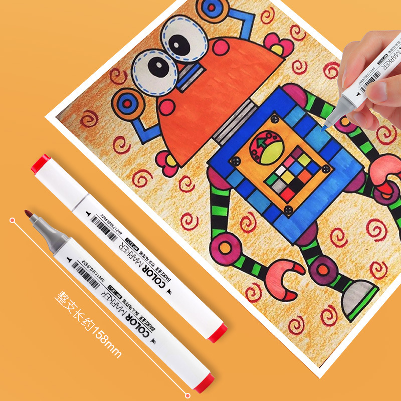 Bao Ke Double-head Animation Art Special Marker pens for students, 48-color, 80-color, 60-color children's water-based drawing pens and colored pens Application Scenario
