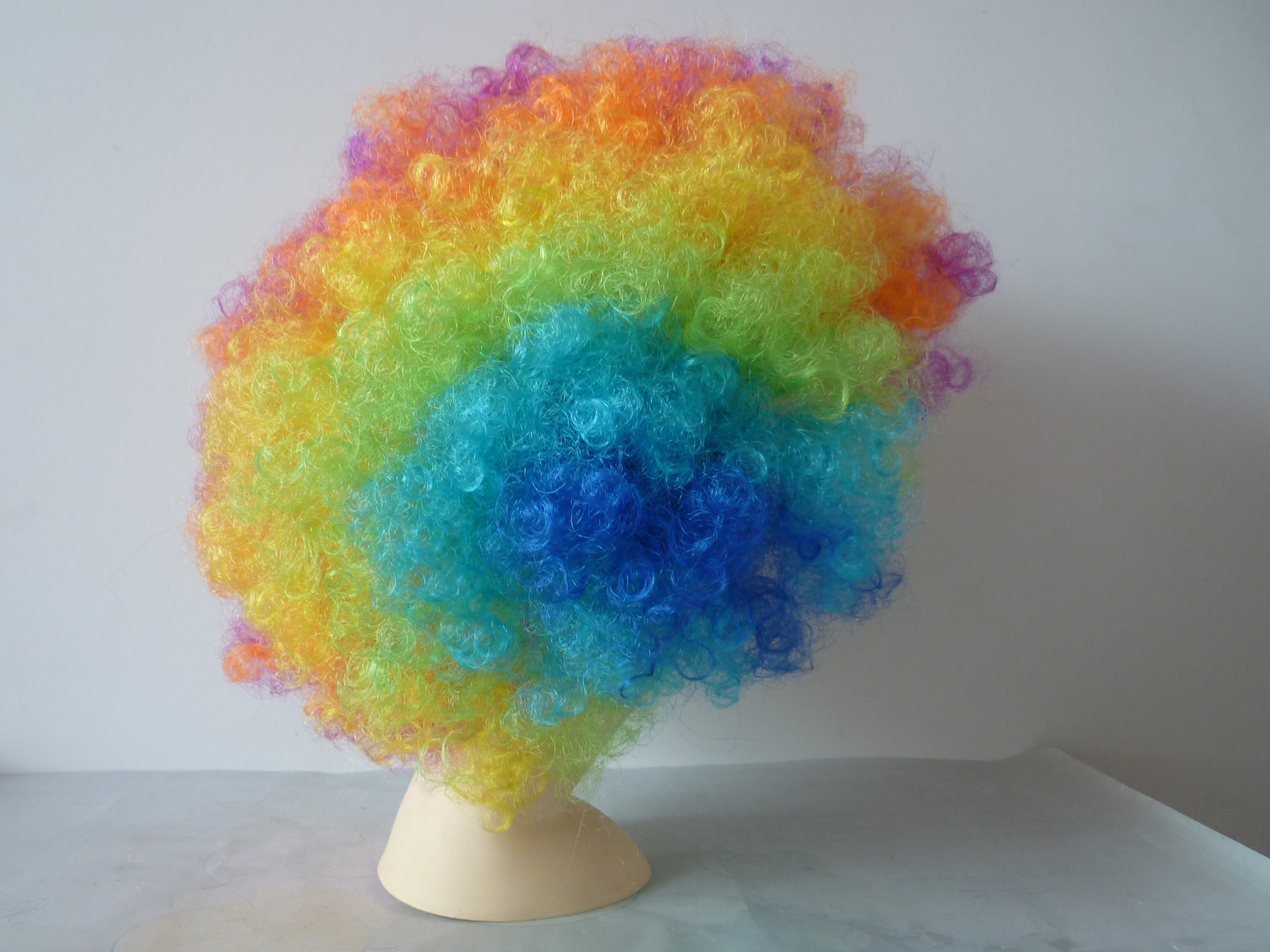 Yiwu Qianfang wig Hat 230g colorful explosive wig Black Fan hair Specification image