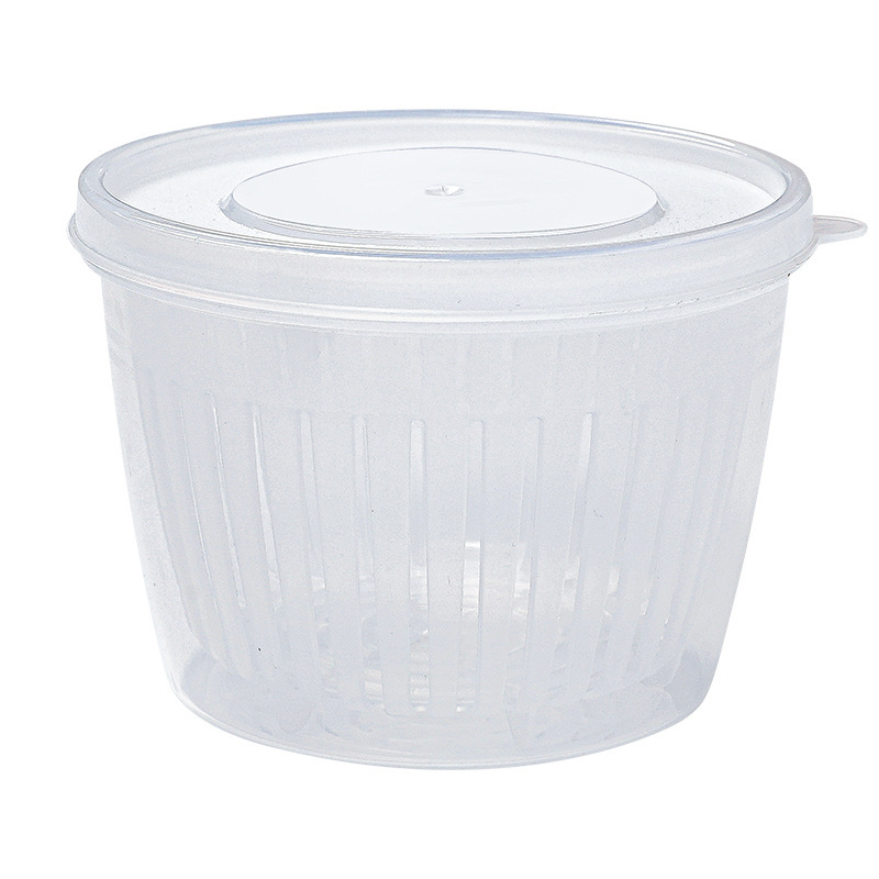 Refrigerator storage box, double-layer draining basket for scallions, ginger and garlic, vegetable, fruit and snack boxes, covered freezer small fresh-keeping box detail image 6