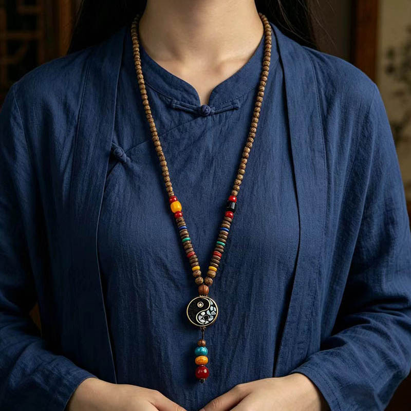 简约百搭民族风毛衣链长款串珠项链男女百搭复古高档汽车钥匙挂件