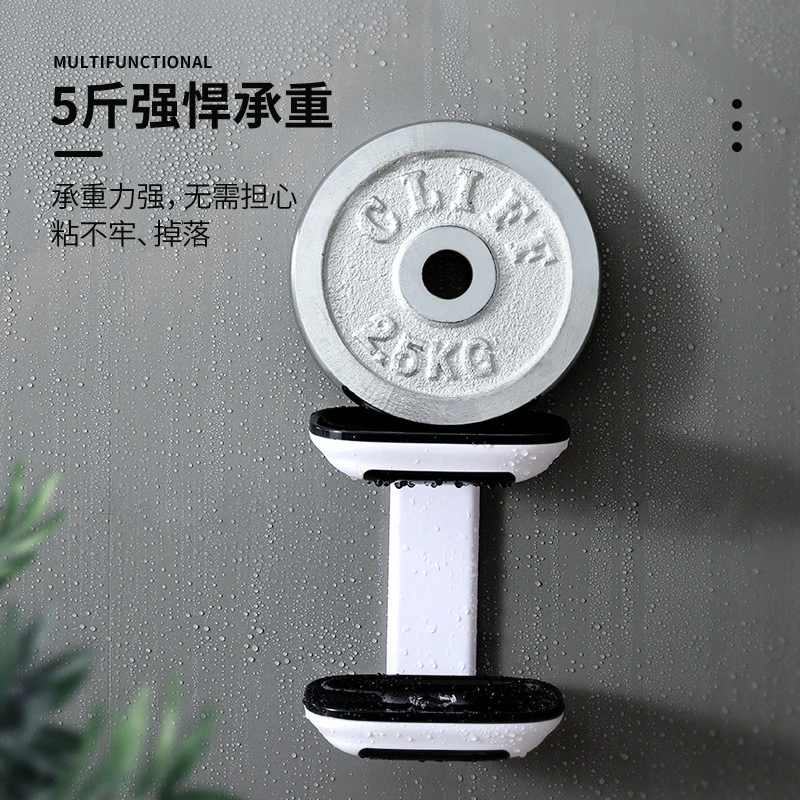 Non-drilling wall-mounted draining creative bathroom double-layer soap box rack, soap box single-layer bathroom storage rack detail image 7
