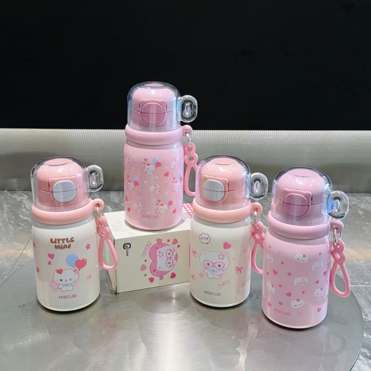 洛屿三饮盖堤堤猫粉色系列500ML