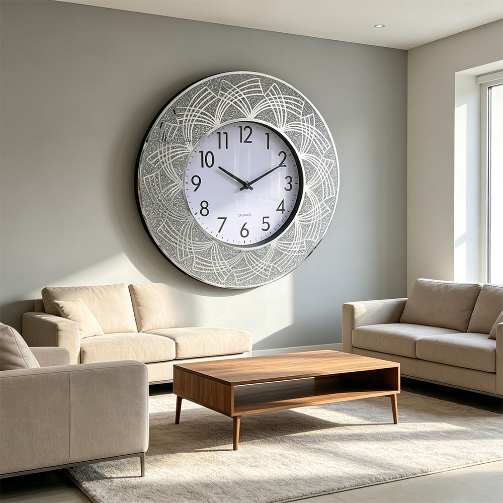 ساعة مدروسة فضية كلاسيكية من الطراز الاسكندنافي Specification image