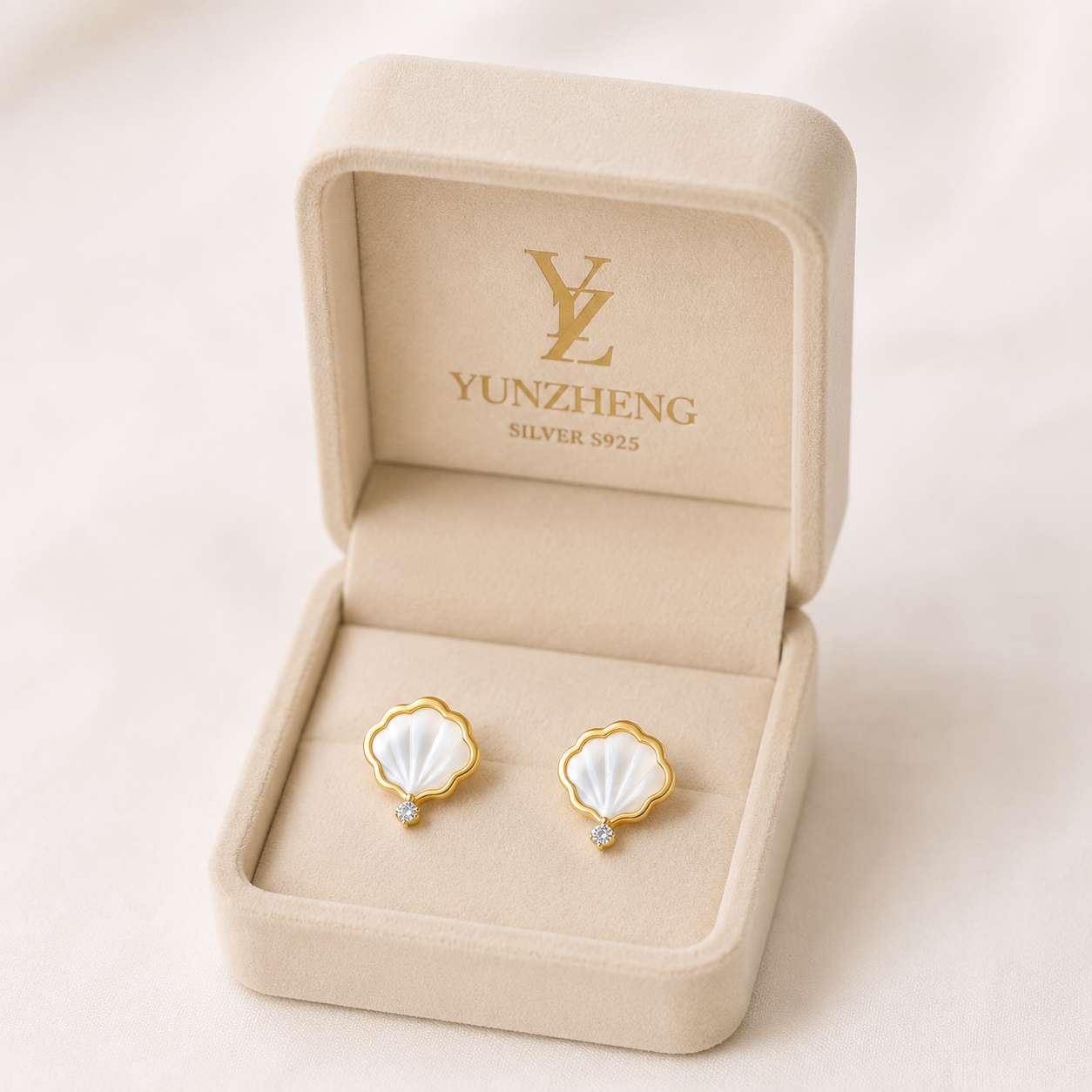 S925 Shell Stud earrings details Picture