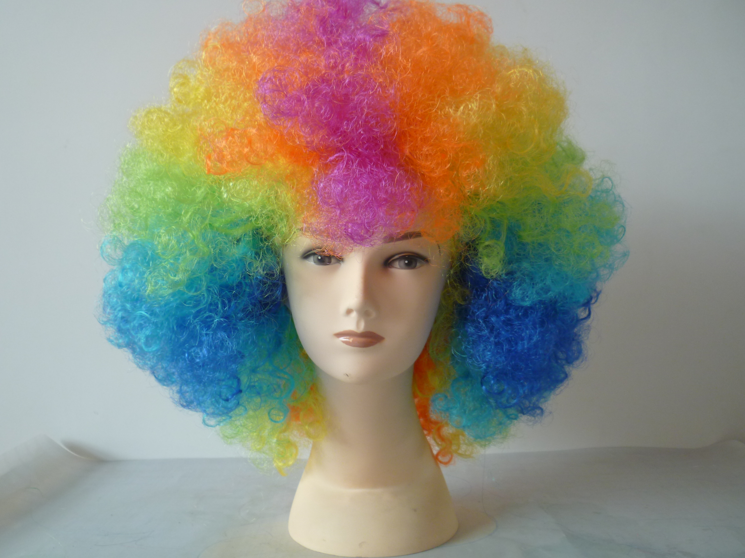 Yiwu Qianfang wig Hat 230g colorful explosive wig Black Fan hair details Picture