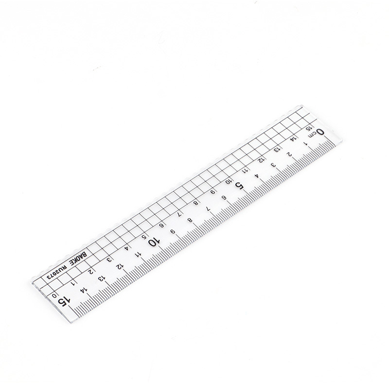 Baok transparent plastic ruler, stationery ruler, straight ruler 15cm, student exam drawing and painting tools, ruler wholesale Item Picture