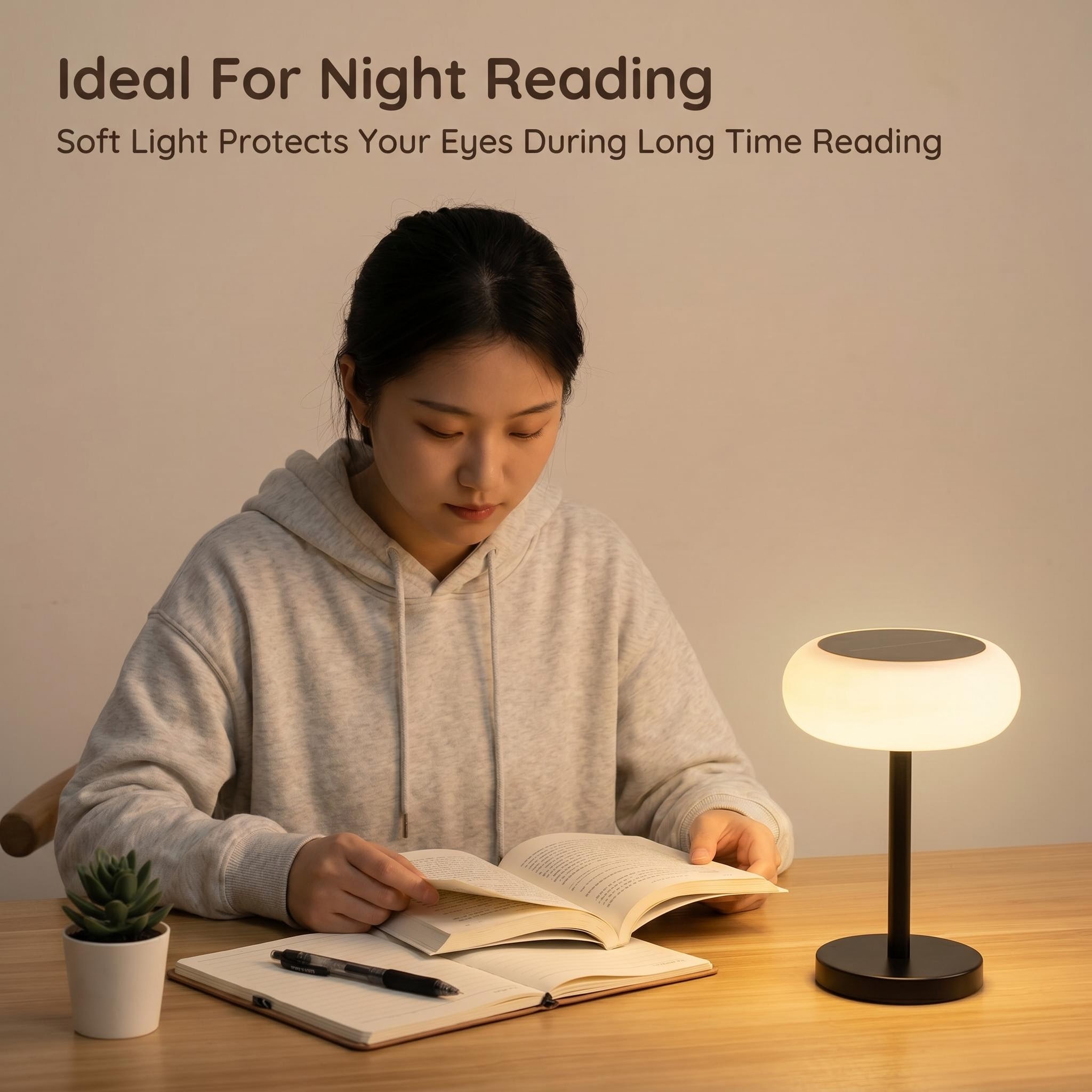 Solar-powered charging LED sensor flying saucer touch remote control table lamp, retro charging lamp for hotel restaurants details Picture