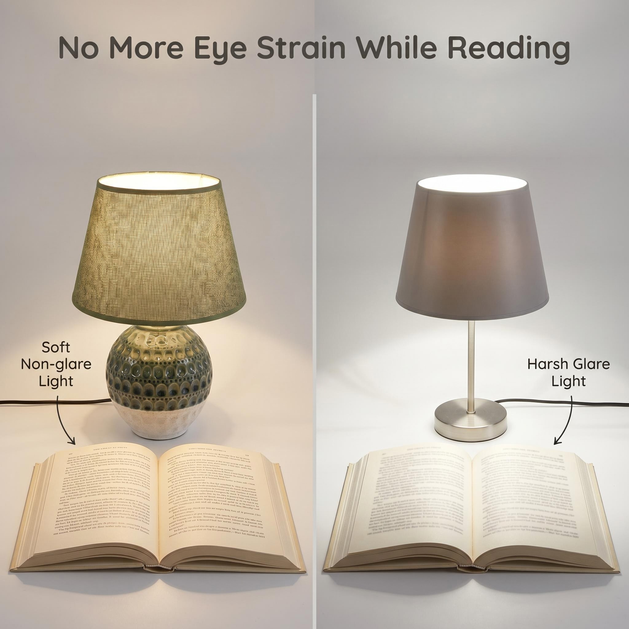 Nordic glazed ceramic bedside table lamp, ambient light, simple and modern bedroom lighting Application Scenario