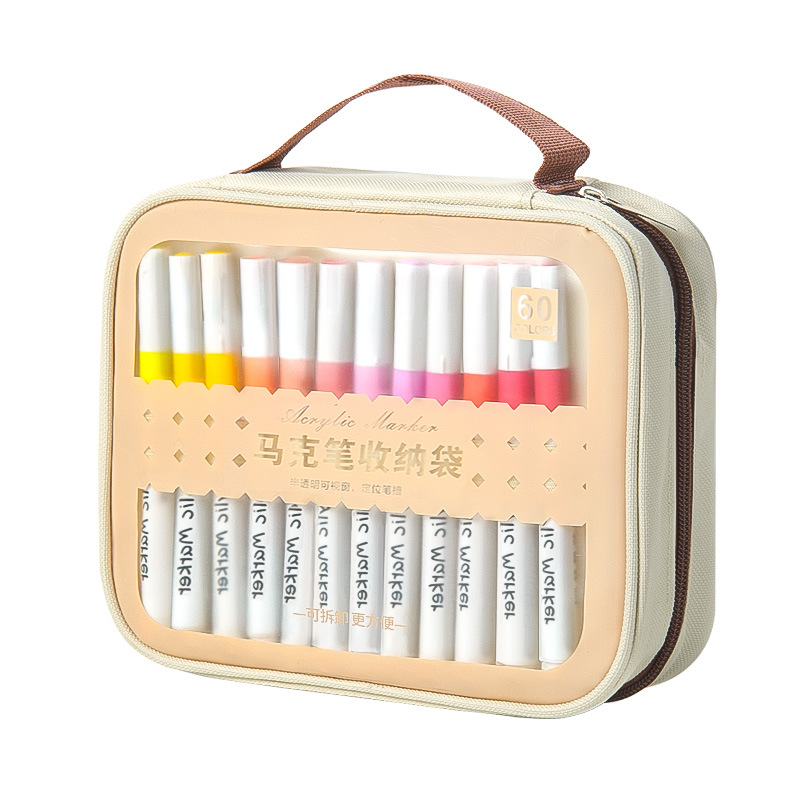 Large-capacity marker pen hand-held storage bag, detachable multi-functional storage bag, student stationery, drawing pen case Item Picture