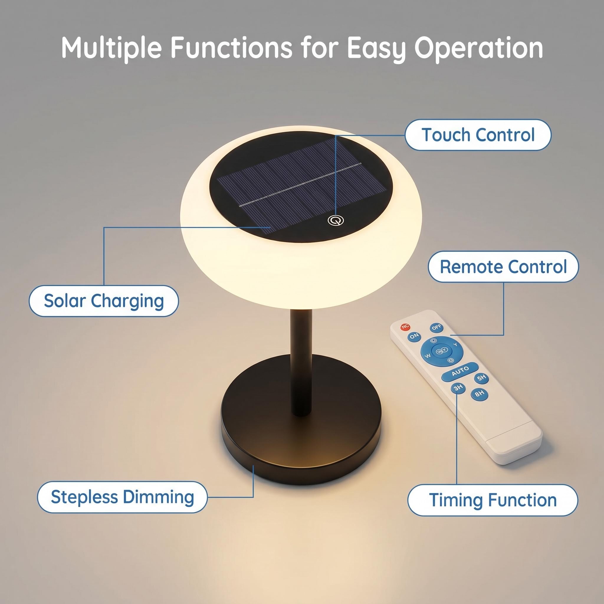 Solar-powered charging LED sensor flying saucer touch remote control table lamp, retro charging lamp for hotel restaurants Application Scenario