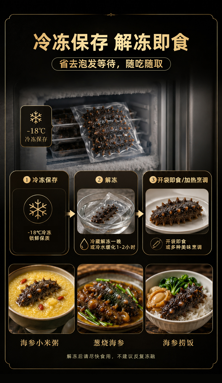 Dalian ready-to-eat sea cucumbers, large-sized single vacuum-packed, no need to rehydrate, 5-9 heads of Liaoning sea cucumbers, free shipping via SF Express pic 6
