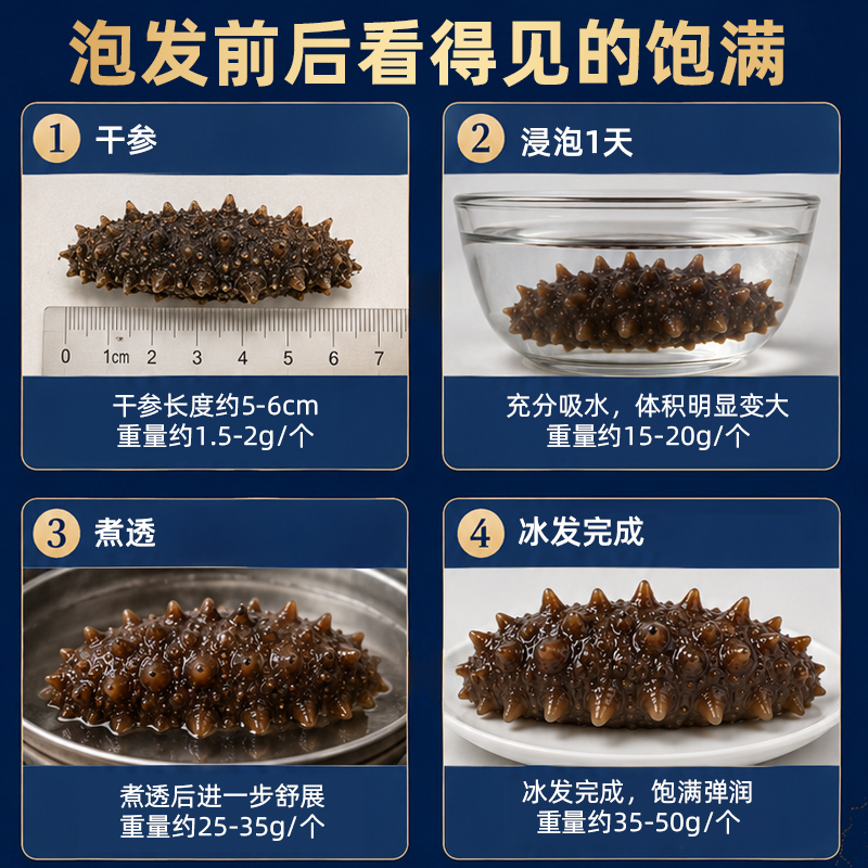 Russian imported wild dried red sea cucumbers, deep-sea six-row spines, postpartum tonic gift box for pregnant women and the elderly, free shipping by SF Express, 250 grams, 100 pieces Specification image