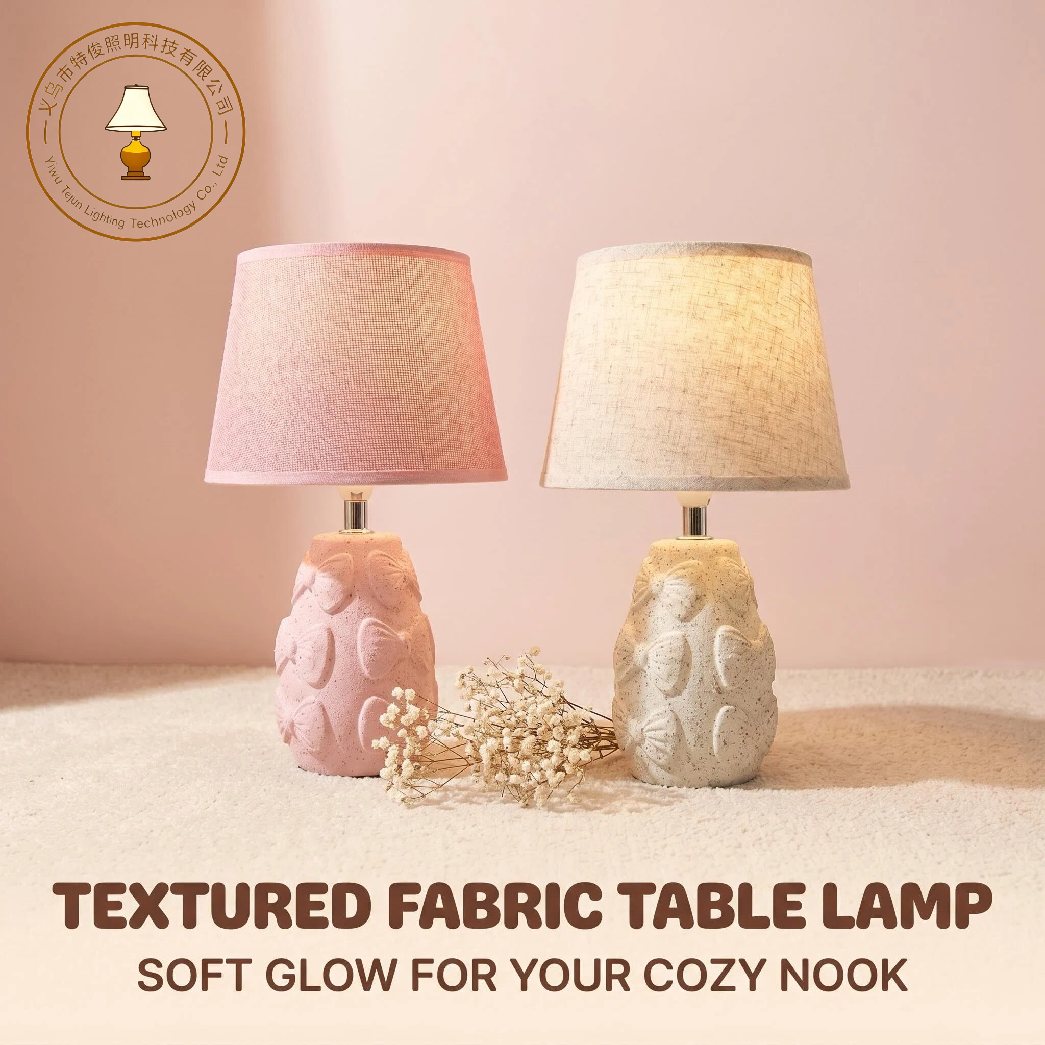New two-color bow wabi-sabi style ceramic table lamp, starting from 36 pieces per piece