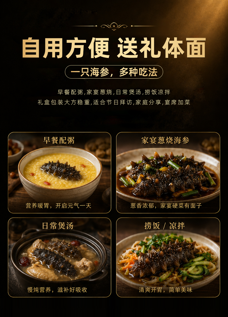 Dalian ready-to-eat sea cucumbers, large-sized single vacuum-packed, no need to rehydrate, 5-9 heads of Liaoning sea cucumbers, free shipping via SF Express pic 8