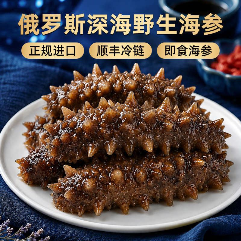 俄罗斯进口大红野生淡干海参深海六排刺孕妇老人术后滋补礼盒顺丰包邮250克100头