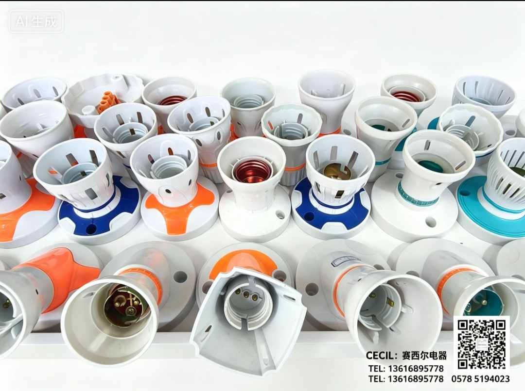 E27 plastic lamp holder, suspended screw-type lamp head, engineering chandelier wiring lamp holder with base, flame-retardant lamp head