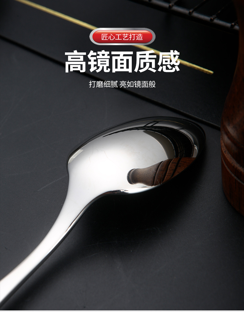 304 stainless steel square handle Western knife, Western fork, Western spoon, round spoon, hotel and restaurant home creative Western tableware pic 4