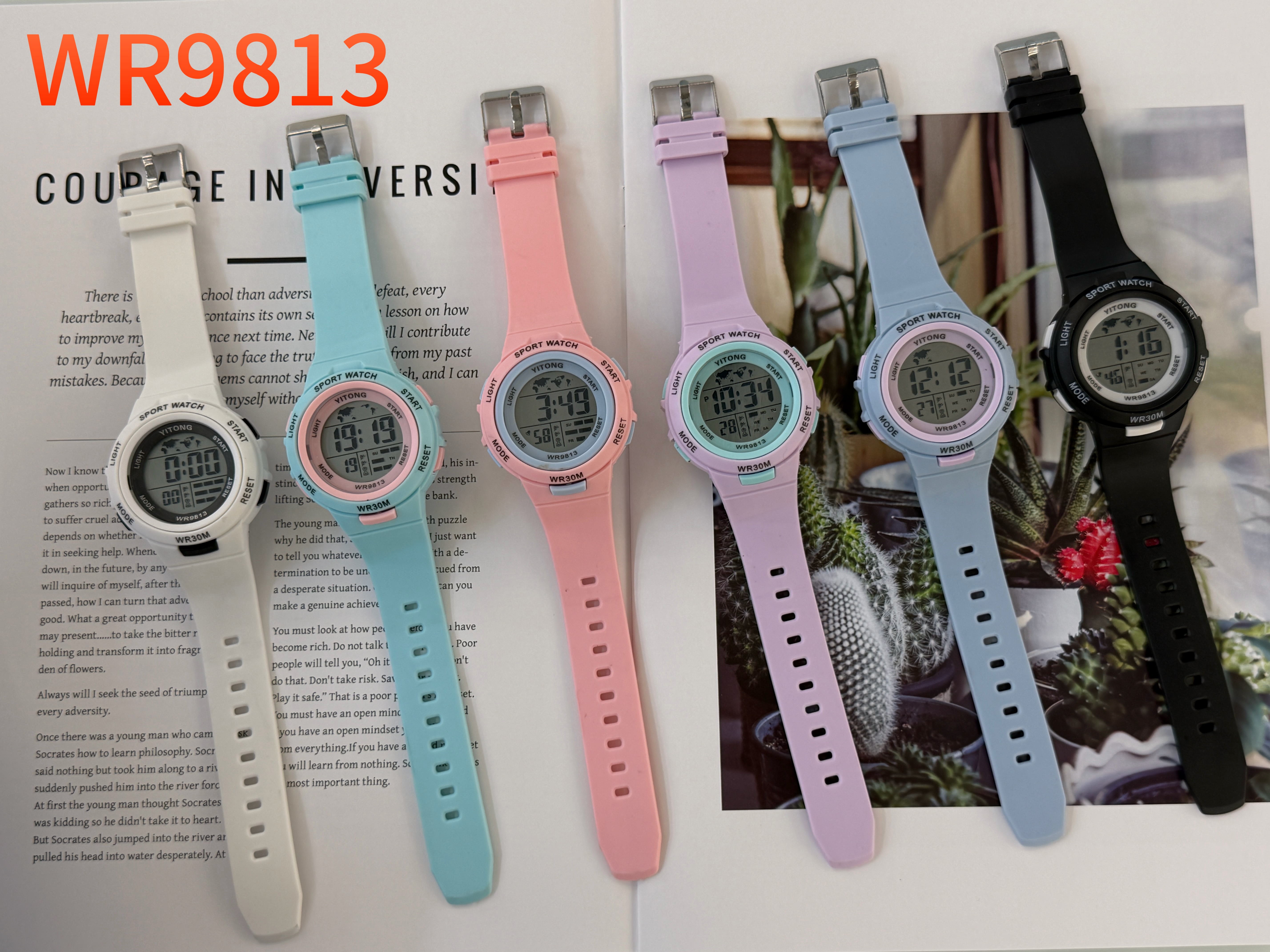 YITONG's basic electronic watch is cost-effective, durable and worry-free. It is specially designed for students to wear in class and daily life. The Y9813 basic electronic watch is a round, colorful, waterproof and luminous sports watch for both men and women. It is a trendy choice details Picture
