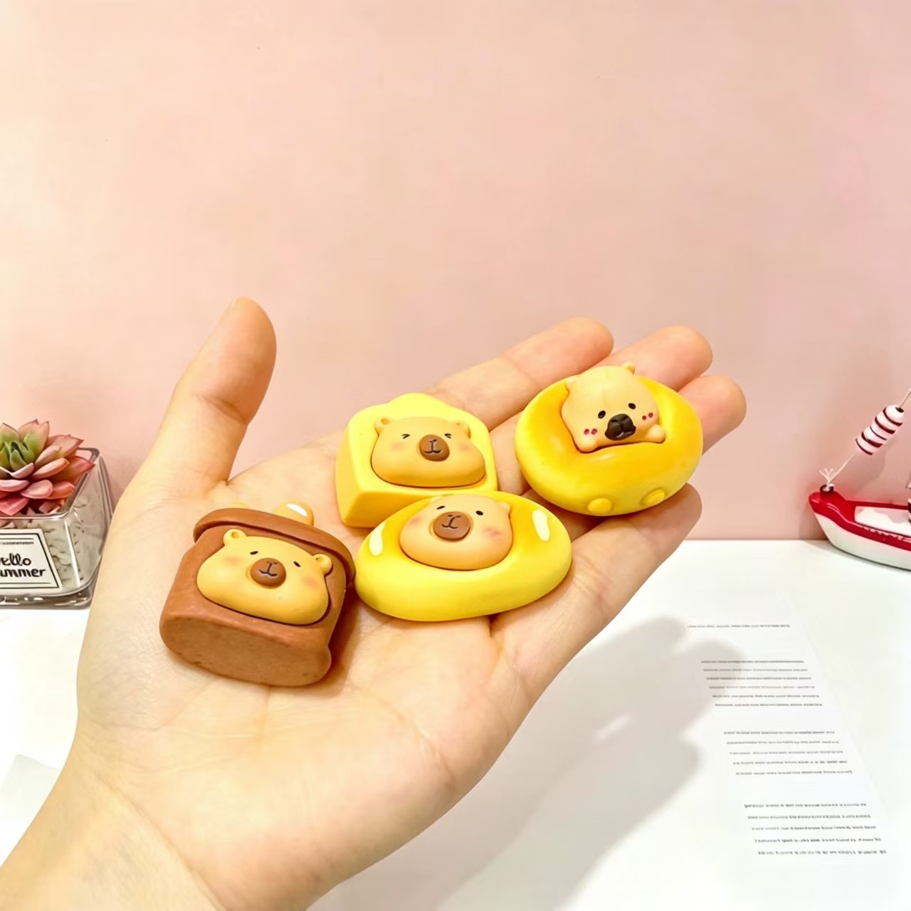 New Kapi Bear dessert cute blind box, trendy mini desktop figurine Application Scenario