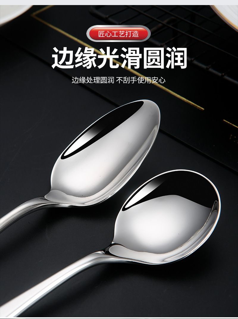 304 stainless steel square handle Western knife, Western fork, Western spoon, round spoon, hotel and restaurant home creative Western tableware pic 3