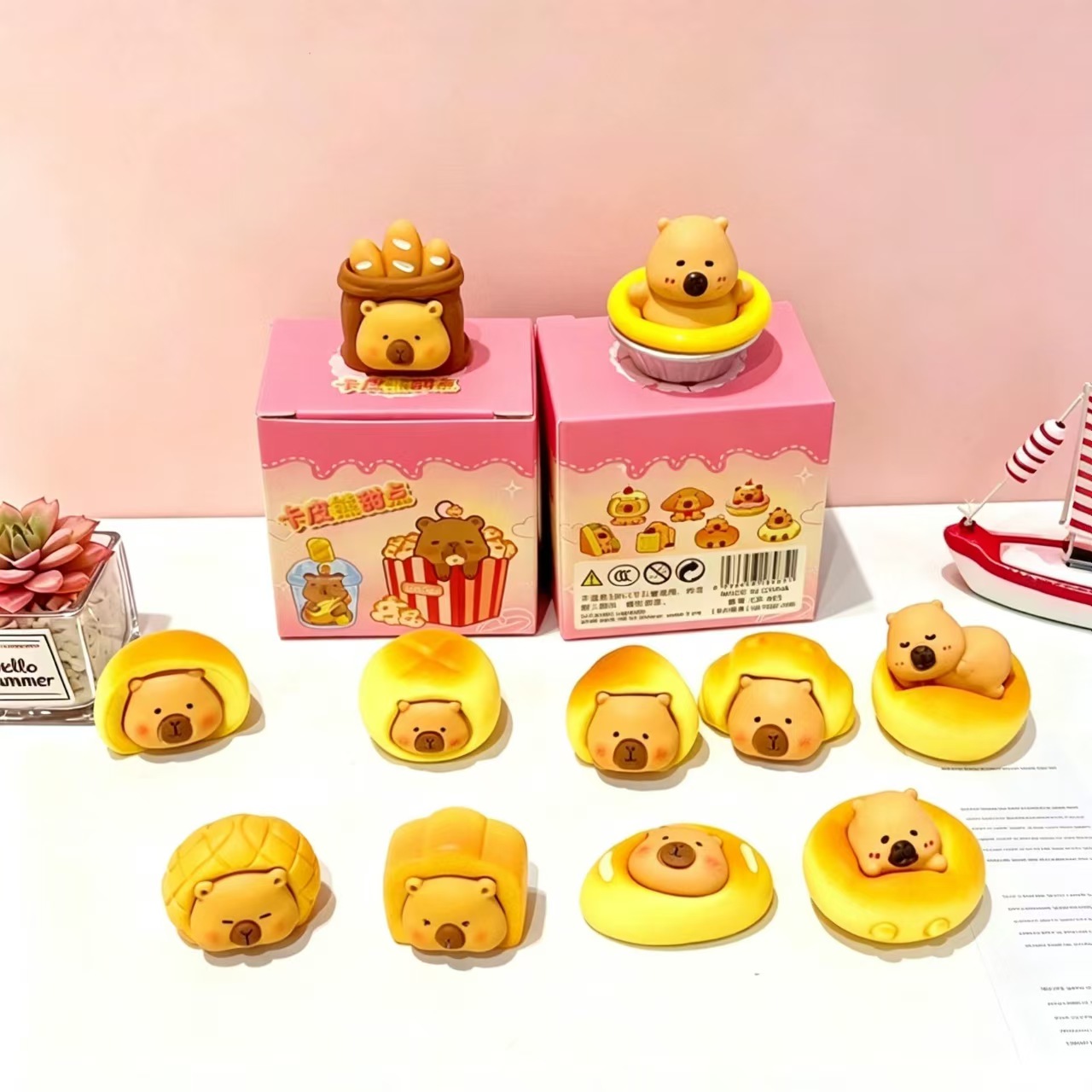 New Kapi Bear dessert cute blind box, trendy mini desktop figurine details Picture