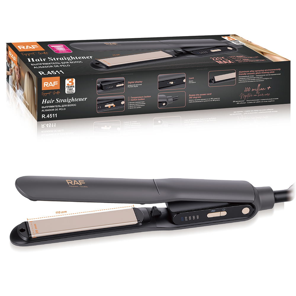 RAF Cross-border European standard straightening hair heating Plate portable curling iron Home fluffy portable multi-functional curling iron Item Picture