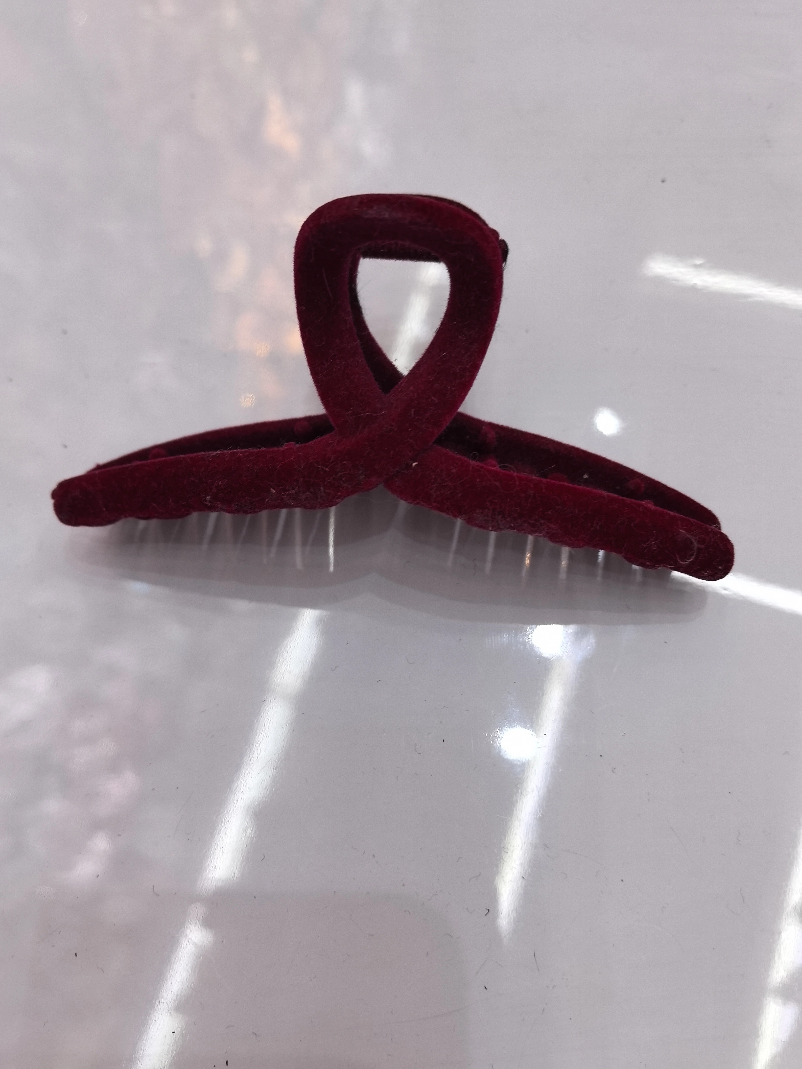 An elegant and retro lady's headwear in wine red suede detail image 1