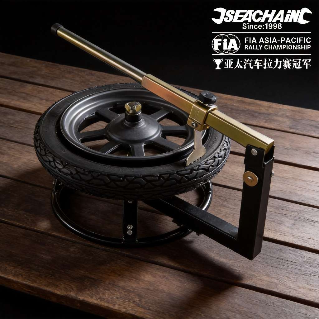 Red manual motorcycle tire disassembly and assembly machine is a convenient and labor-saving professional maintenance tool details Picture