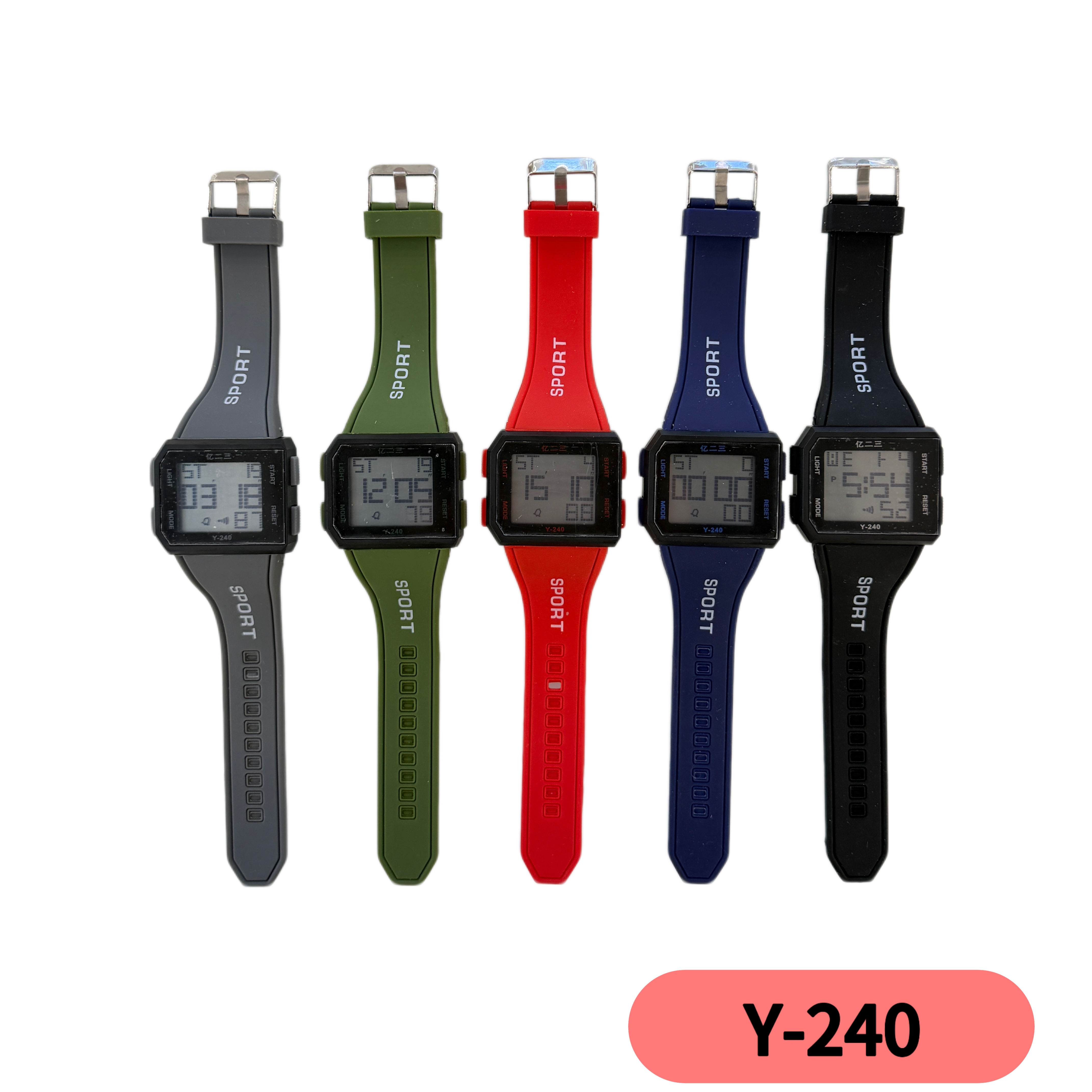 The YITONG basic model electronic watch from YITONG is cost-effective and durable. It is specially designed for students to wear in class and daily life. The Y-240 color waterproof luminous sports electronic watch for both men and women is a trendy electronic watch details Picture