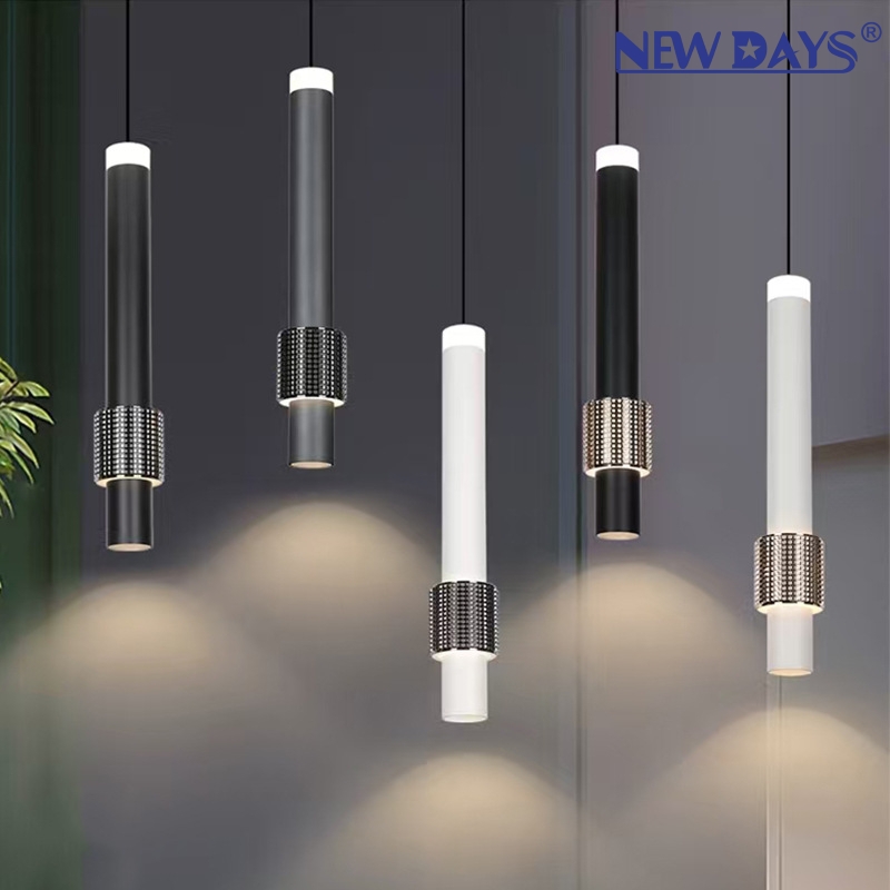 NEWDAYS cross-border new led long tube magnetic track chandelier, creative bedside lamp for bedroom, energy-saving high-brightness lighting for dining room atmosphere chandelier Specification image