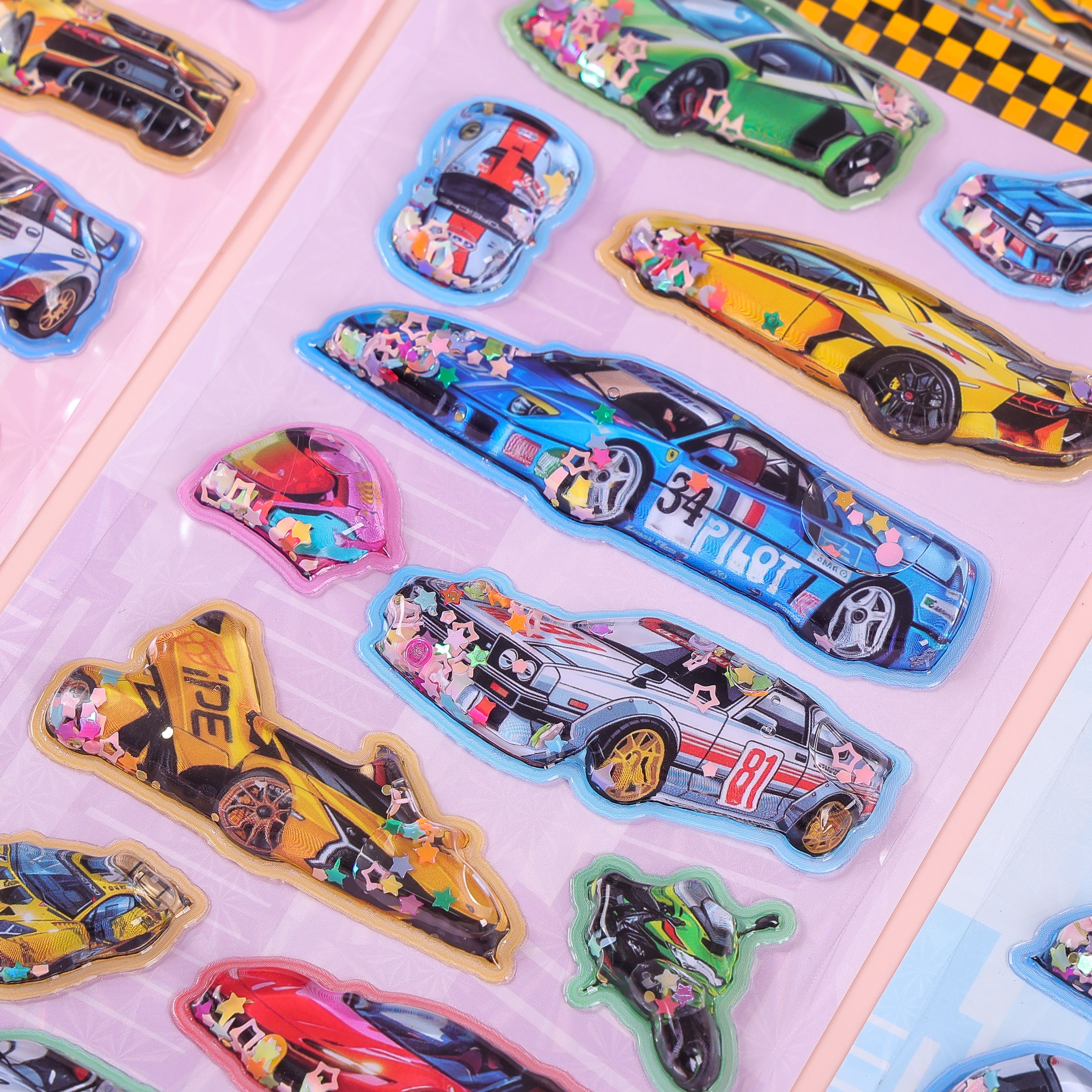 Yoyo Fun Water Stickers, engineering vehicles, cars, Marine animals, 3D quicksand, Yoyo Fun Reward Decorative stickers, diy stickers Specification image
