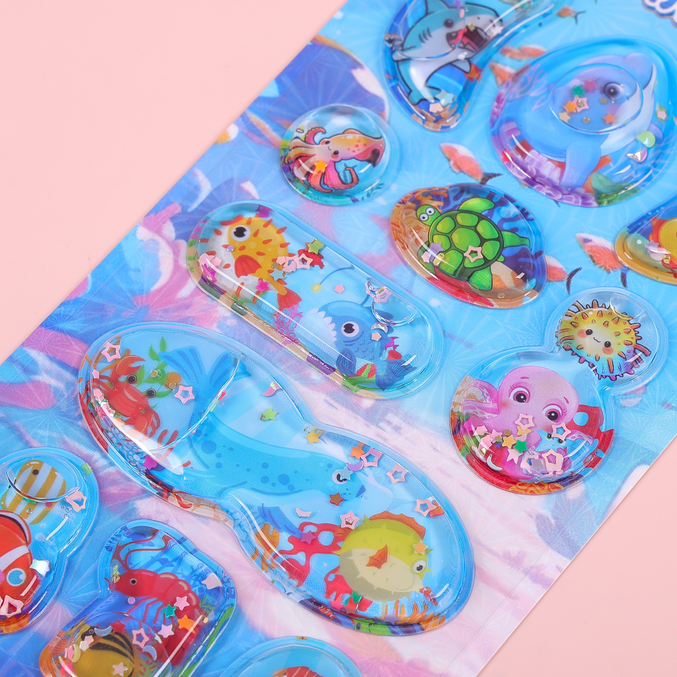 Yoyo Fun Water Stickers, engineering vehicles, cars, Marine animals, 3D quicksand, Yoyo Fun Reward Decorative stickers, diy stickers Application Scenario